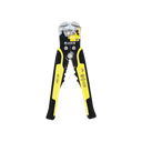 Pinza multifuncional Pelacables, con terminal de pestaña, prensado automático de color amarillo.