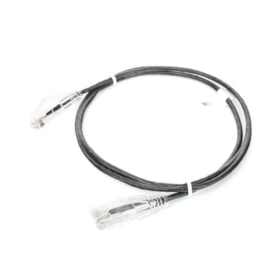 Cable de Parcheo Slim UTP Cat6 - 1 metro, Negro, Diámetro Reducido (28 AWG)