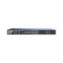 Switch PoE 250 Metros Larga Distancia / 16 Puertos 802.3at (30 W) 100 Mbps + 2 Puertos Gigabit + 2 Puertos SFP