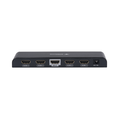 Divisor (Splitter) HDMI 4K de 1 Entrada a 4 Salidas (Simultaneas) / Soporta 4K×2K / Soporta hasta 4 equipos con conexión en Cascada / HDMI 3D  / HDR / HDMI 1.4 /  HDCP 1.4  / Audio PCM / Longitud del cable de entrada ≤30m y salida ≤25m.