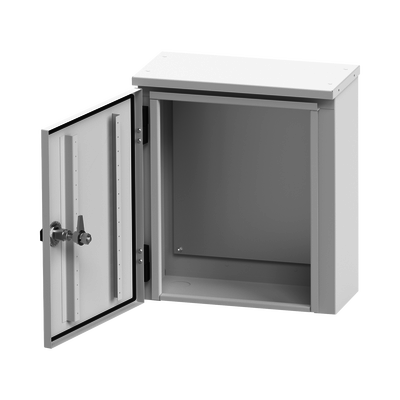 Gabinete de Exterior con Preparación para Instalación en Muro o Poste (355 X 406 X 170 mm).