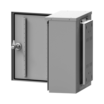 Gabinete de Exterior con Preparación para Instalación en Muro o Poste (355 X 406 X 170 mm).