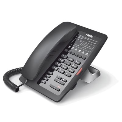 Teléfono IP para Hotelería, profesional con 6 teclas programables para servicio rápido (Hotline), plantilla personalizable con PoE