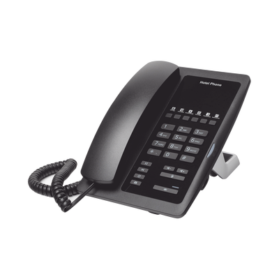 Teléfono IP para Hotelería, profesional con 6 teclas programables para servicio rápido (Hotline), plantilla personalizable con PoE