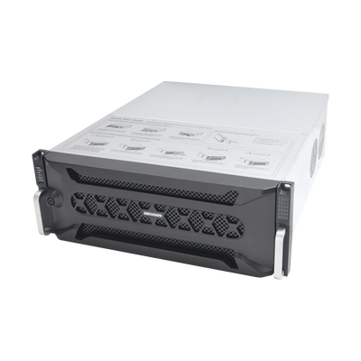 NVR 12 Megapixel (4K) / 256 canales IP / 24 Bahías de Disco Duro / 4 Puertos de Red / Soporta RAID con Hot Swap / NVR