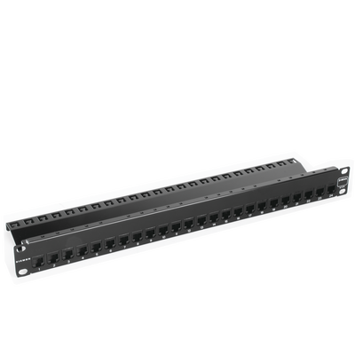 Patch Panel ZMAX with Jack UTP CAT6A 24 Port 1U Black