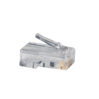 Plug RJ45 Cat5e, Para Cable UTP Calibre 22 a 26 AWG, Chapado en Oro de 50 Micras