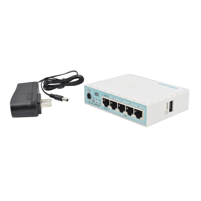 (hEX) RouterBoard, 5 Puertos Gigabit Ethernet, 1 Puerto USB y versión 3
