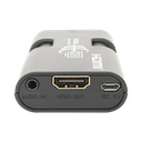 MINI Adaptador de VGA a HDMI /  Resolución 1920x1080 @ 60Hz / Jack de audio de 3.5mm / Soporta alimentacion  por Micro USB