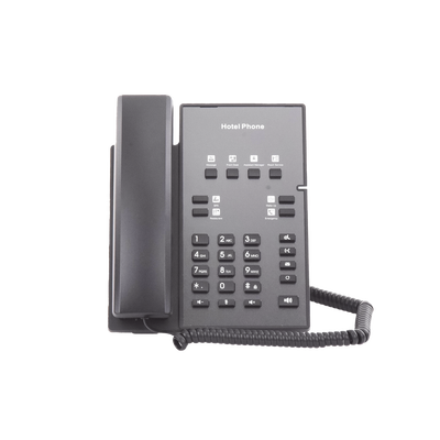 Teléfono IP para Hotelería, profesional con 8 teclas programables para servicio rápido, plantilla personalizable con PoE