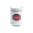 Botón de Evacuación, Cubierta de Policarbonato Súper Resistente de Superficie con Espaciador, Restablecimiento con Llave, Con Bocina de Advertencia