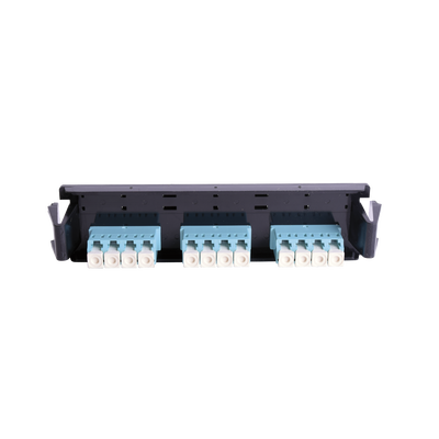 Placa acopladora de Fibra Óptica Quick-Pack, Con 6 Conectores LC Duplex (12 Fibras), Para Fibra Multimodo, Aqua
