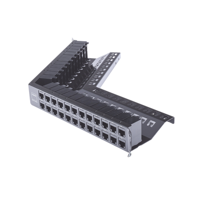 Patch Panel Z-MAX de 48 Puertos, Blindado, Modular (Vacío), Angulado, 1UR