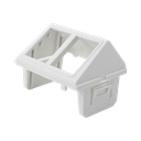 Adaptador para Placa de Pared CT, de Dos Salidas, Angulado, Color Blanco