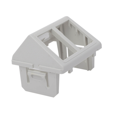 Adaptador para Placa de Pared CT, de Dos Salidas, Angulado, Color Blanco