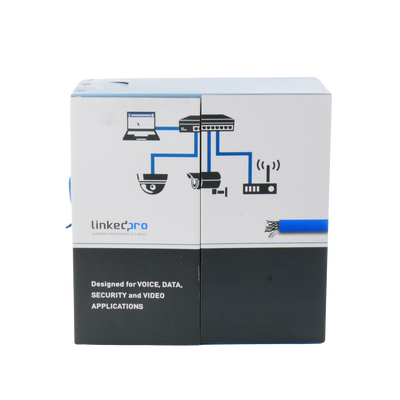 Bobina de Cable de 305 m (1000 ft) Cat6 aleación de Cobre y Aluminio ( CCA ), color Azul Versión Económica. Uso en interior.