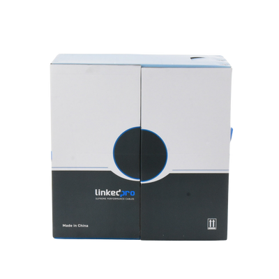 Bobina de Cable de 305 m (1000 ft) Cat6 aleación de Cobre y Aluminio ( CCA ), color Azul Versión Económica. Uso en interior.