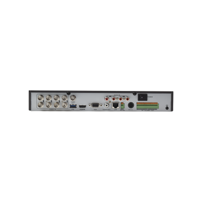 DVR 8 Canales 4K TurboHD + 8 Canales IP/ 8 Megapixel/ / 1 Bahía de Disco Duro / 4 Canales de Audio / 4 Entradas de alarma / Videoanálisis