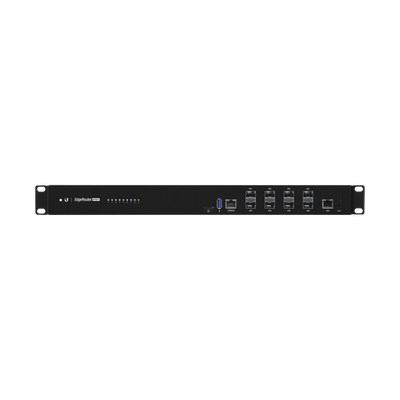 EdgeRouter INFINITY de 8 puertos SFP+ 10 G + 1 puerto RJ45 Gigabit, throughput 80 Gbps, 16 núcleos y 16 GB RAM , fuentes de alimentación modulares Hot-Swappable