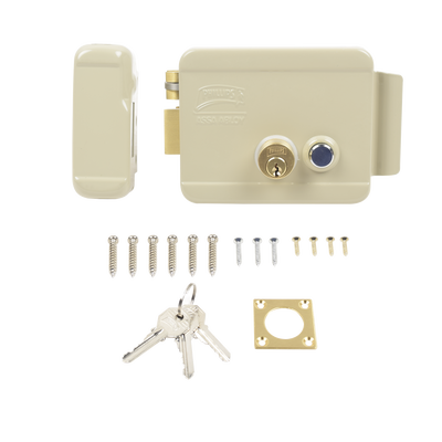 Cerradura Eléctrica / Incluye Llave /Con Botón integrado / Izquierda / Exterior