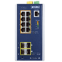 Switch Industrial Administrable Capa2, 8 Puertos Gigabit con PoE+ 802.3at, 2 Puertos SFP de 100/1G y 2 Puertos SFP de 100/1G/2.5G