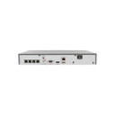 NVR 8 Megapixel (4K) / 4 canales IP / 1 Bahia de Disco Duro / 4 Puertos PoE+ / Salida de vídeo 4K