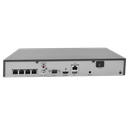 NVR 8 Megapixel (4K) / 4 canales IP / 1 Bahia de Disco Duro / 4 Puertos PoE+ / Salida de vídeo 4K