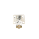 Conector BNC Hembra para Chasis, 4 Perforaciones con 12.7 mm, Plata/ Oro/ Teflón.