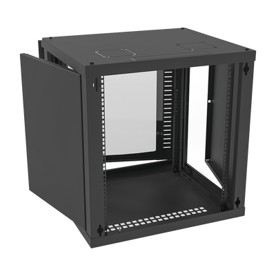 Gabinete para Montaje en Pared Cuerpo Fijo, con 12 Unidades de Rack, de 19in, Puerta de Cristal Templado, Fabricado en Acero