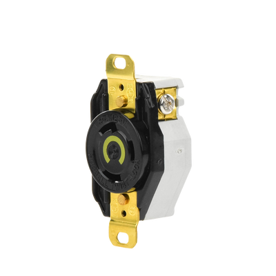 Receptáculo de Media Vuelta Industrial 30 A 125 V CA 2 Polos 3 Hilos (Nema L5-30R) Color Negro.
