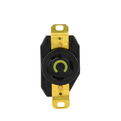 Receptáculo de Media Vuelta Industrial 30 A 125 V CA 2 Polos 3 Hilos (Nema L5-30R) Color Negro.