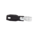Aislador de paso o esquina con abrazadera incluida de 33-38mm para uso en tubería de malla ciclónica.