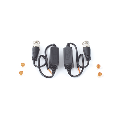 Kit de Transceptores (Baluns) para EXTERIOR TurboHD Hasta 4K HD-TVI / HD-CVI / AHD / CVBS / COAXITRON / AUDIO POR COAXITRON  / Menu OSD / CONECTORES 100% COBRE / Con Cable RF Blindado. Distancia de hasta 200 m en 4K. Calidad PREMIUM