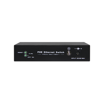 Switch PoE / 100 Metros PoE / 4 puertos 802.3af /at ( 60 W ) 10/100 Mbps + 1 puerto uplink