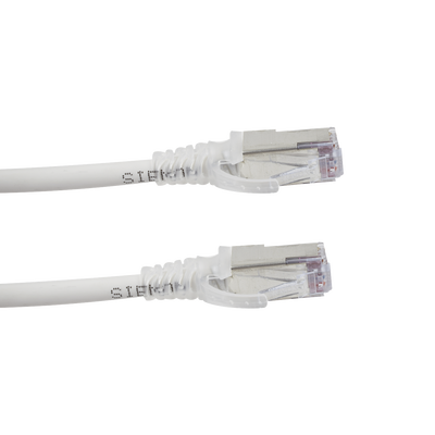 Patch Cord Skinny Cat6A Blindado S/FTP, 3.05 Metros (10 Pies), Diámetro Reducido 28 AWG, Color Blanco