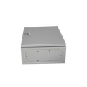 Gabinete de Acero IP66 Uso en Intemperie (250 x 300 x 150 mm) con Placa Trasera Interior Metálica y Compuerta Inferior Atornillable (Incluye Chapa y Llave T).