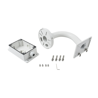 Montaje Universal de Pared con Cuello de Ganso y Caja de Conexiones / Compatible con Cámaras Domo y Bala