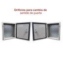 Gabinete de Acero IP66 Uso en Intemperie (250 x 300 x 150 mm) con Placa Trasera Interior Metálica y Compuerta Inferior Atornillable (Incluye Chapa y Llave T).