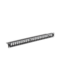 Patch Panel Modular sin Blindaje de 24 Puertos, 1U, con Barra para Organizar Cable