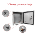 Gabinete de Acero IP66 Uso en Intemperie (250 x 300 x 150 mm) con Placa Trasera Interior Metálica y Compuerta Inferior Atornillable (Incluye Chapa y Llave T).