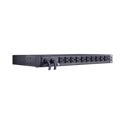 PDU ATS (Fuente Redundante Auto-transferible) Medible, Para Distribución de Energía, 2 Entradas 120 Vca NEMA5-15P, Con 10 Salidas NEMA 5-15R, Horizontal 19in, 1UR