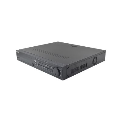 DVR 8 Megapixel / 32 Canales TURBOHD + 16 Canales IP / 4 Bahias de Disco Duro / 4 Canales de Audio / Videoanalisis / 16 Entradas de Alarma / Arreglo RAID