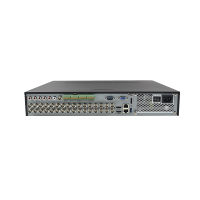 DVR 8 Megapixel / 32 Canales TURBOHD + 16 Canales IP / 4 Bahias de Disco Duro / 4 Canales de Audio / Videoanalisis / 16 Entradas de Alarma / Arreglo RAID