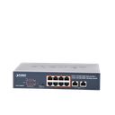 Switch de Escritorio No Administrable / 8 Puertos 10/100/1000T PoE+ 802.3at / 2 Puertos Uplink 10/100/1000T / Presupuesto PoE 120 Watts / Modos Estándar, VLAN y Extend / Distancia Extendida 250 mts / Rackeable