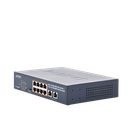 Switch de Escritorio No Administrable / 8 Puertos 10/100/1000T PoE+ 802.3at / 2 Puertos Uplink 10/100/1000T / Presupuesto PoE 120 Watts / Modos Estándar, VLAN y Extend / Distancia Extendida 250 mts / Rackeable