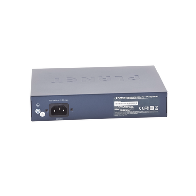 Switch no Administrable 8 puertos 10/100 PoE 802.3af/at 135W, 1 puerto Uplink 10/100/1000 y 1 SFP 100/1000 para escritorio