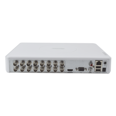 DVR 2 Megapixel (1080P) lite / 16 Canales TURBOHD + 2 Canales IP / 1 Bahía de Disco Duro / H.264+ / 1 Canal de Audio / Salida de Vídeo FULL HD