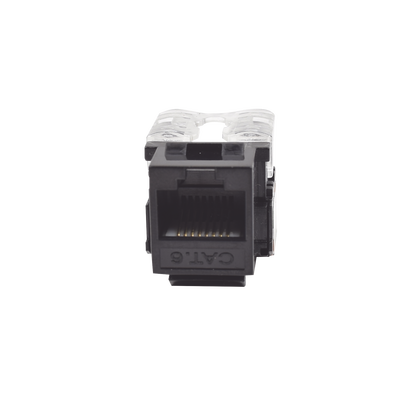 Módulo Jack Keystone Cat6 con terminación 110 (Punchdown) para faceplate - Color Negro