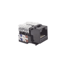 Módulo Jack Keystone Cat6 con terminación 110 (Punchdown) para faceplate - Color Negro