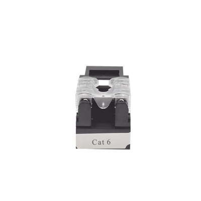 Módulo Jack Keystone Cat6 con terminación 110 (Punchdown) para faceplate - Color Negro